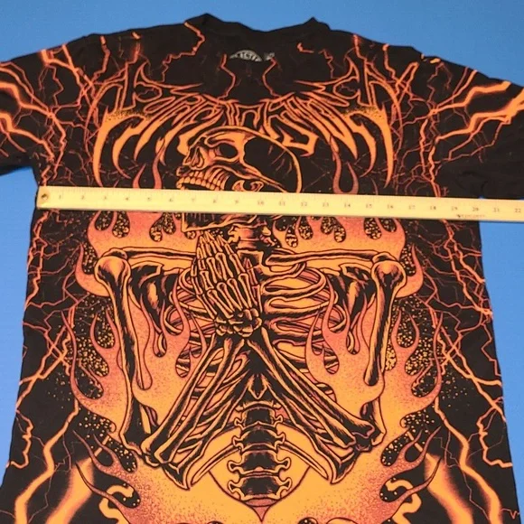 Affliction Infernal Nightmare Black & Red T-Shirt Size LARGE - Picture 9 of 13